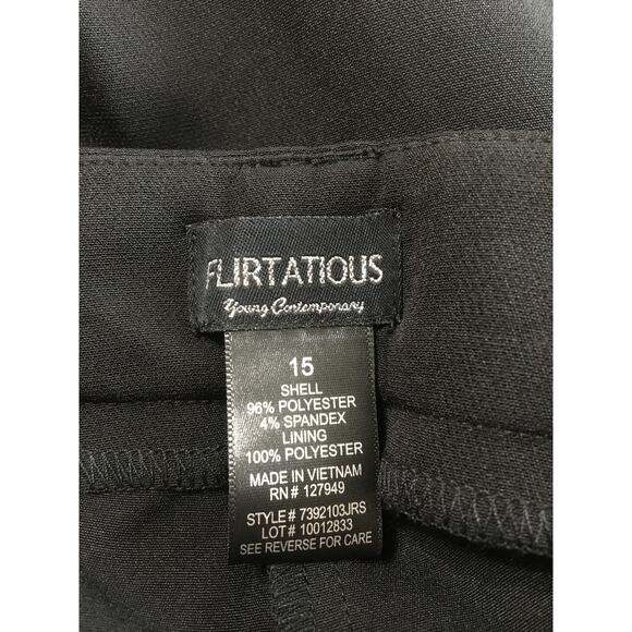 NWT Flirtations Size 15 Young Contemporary Black Slacks Front Slip Pockets - Picture 3 of 6